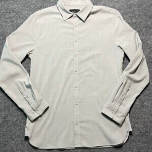 BYLT Premium Basics Men’s Gray Button Down‎ Shirt Long Sleeve Size Medium